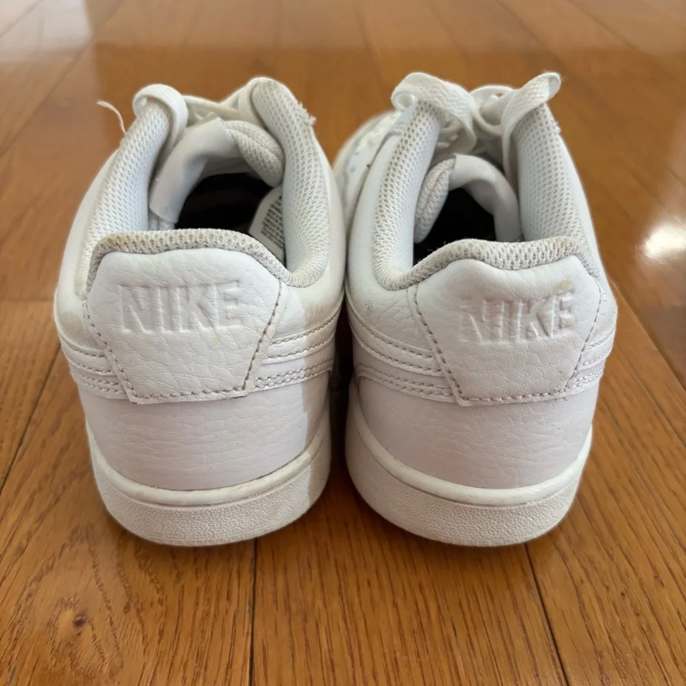 Nike Women's Court Vision Low White on White Athletic Sneakers